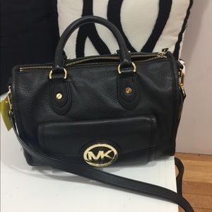 Michael Kors Doctor Bag Purse Black Leather
